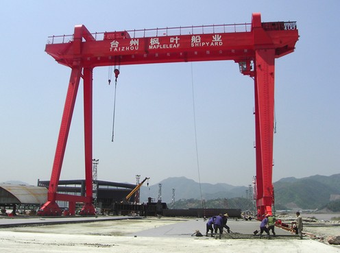 客戶名稱：臺州楓葉船廠-ME型160t+160t造船門式起重機1臺